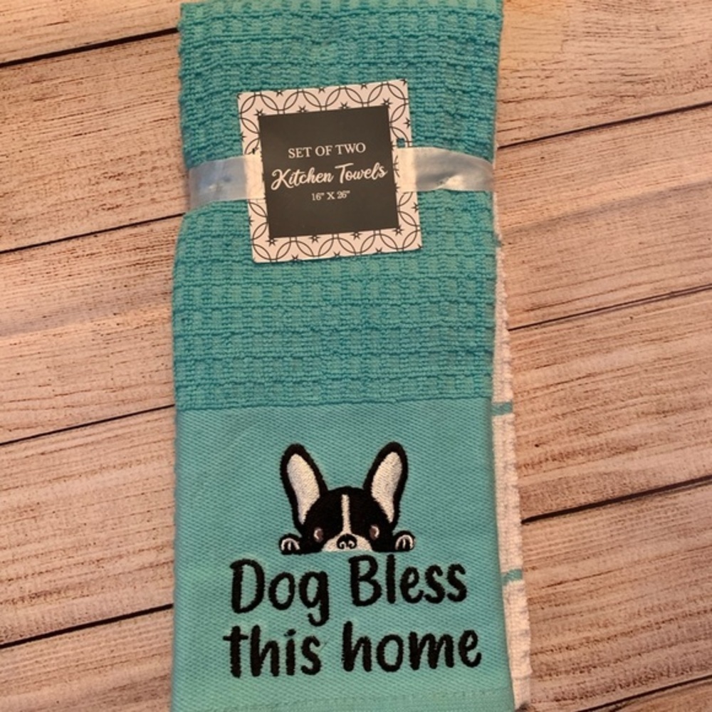 Set of 2 Kitchen towels “Dog Bless this Home”